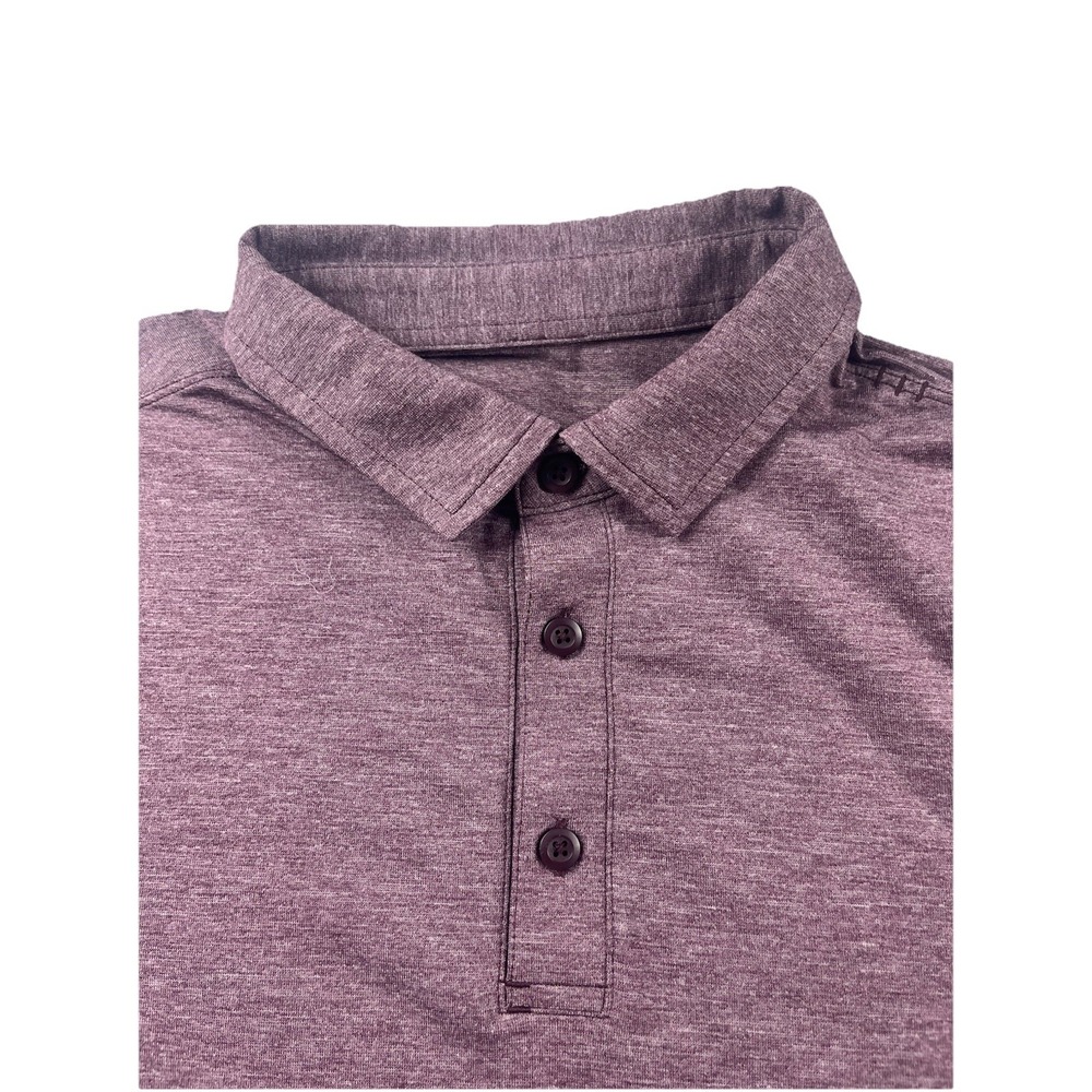 Lululemon Evolution Polo Shirt Men‎ Small Performance Short Sleeve Heathered Red